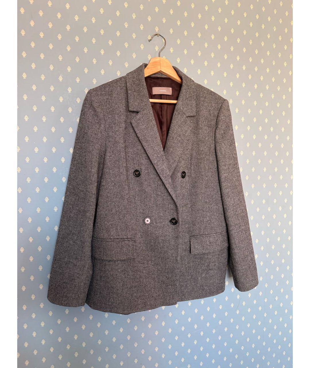 12 STOREEZ Серый шерстяной жакет/пиджак, фото 6