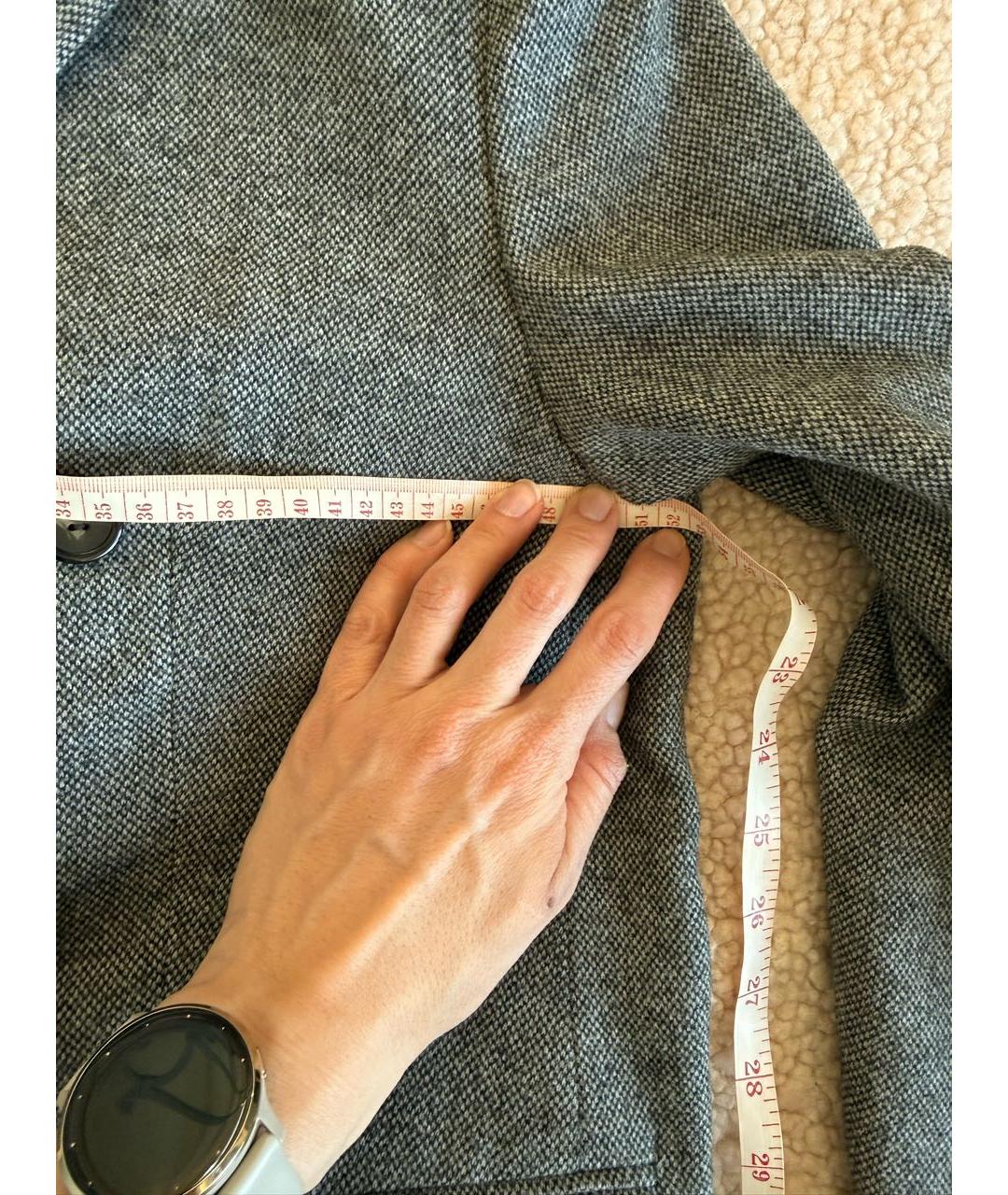 12 STOREEZ Серый шерстяной жакет/пиджак, фото 7