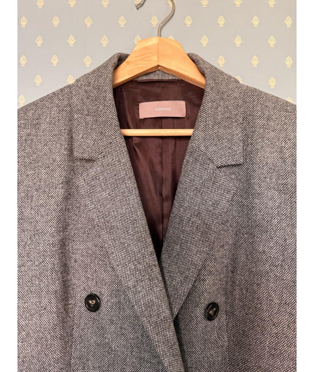 12 STOREEZ Серый шерстяной жакет/пиджак, фото 2