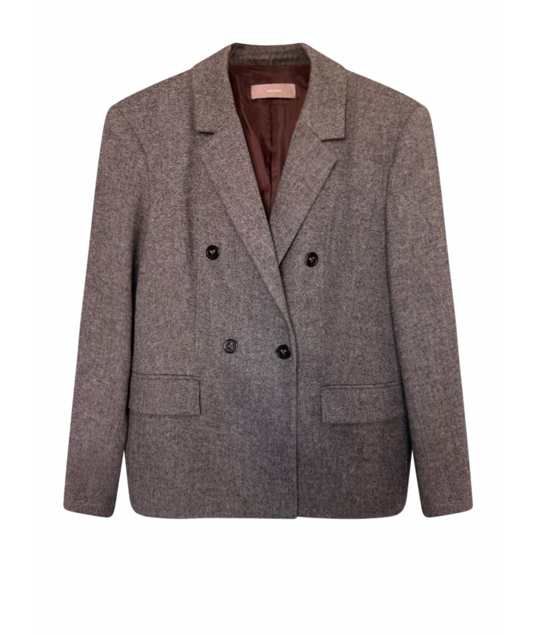 12 STOREEZ Серый шерстяной жакет/пиджак, фото 1