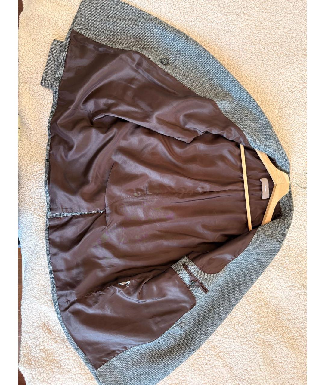 12 STOREEZ Серый шерстяной жакет/пиджак, фото 4