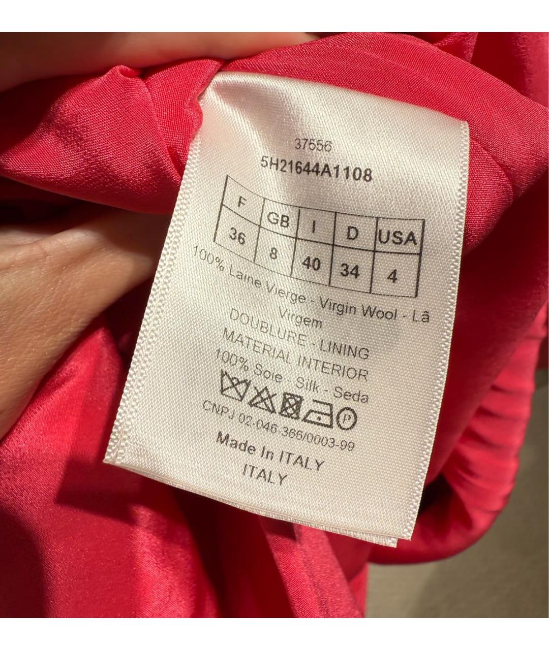 CHRISTIAN DIOR Розовое шерстяное повседневное платье, фото 7