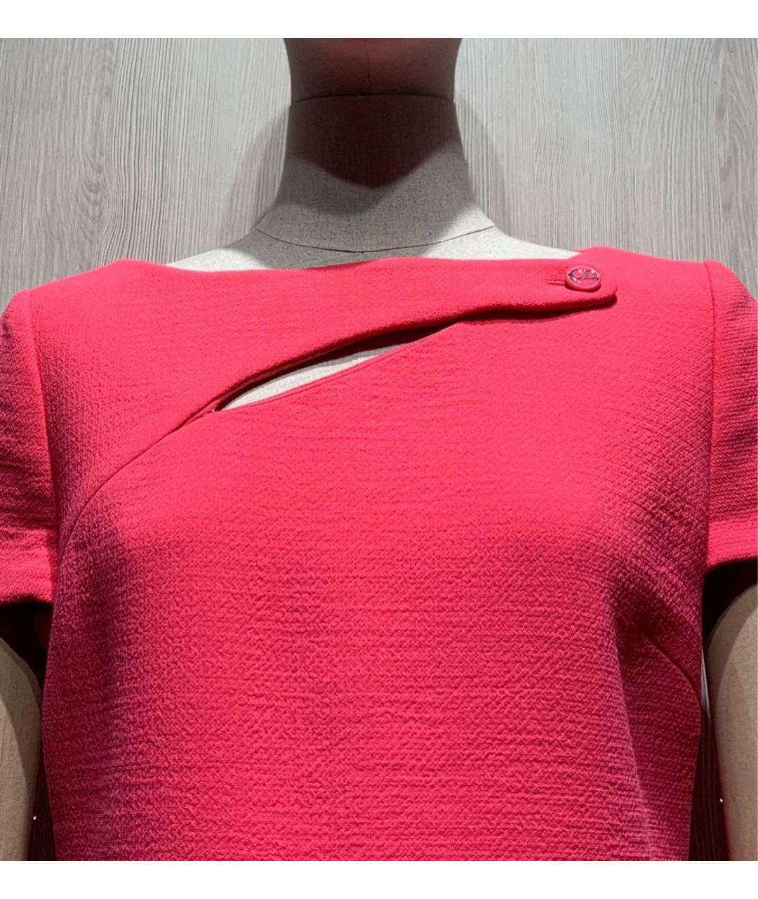 CHRISTIAN DIOR Розовое шерстяное повседневное платье, фото 3