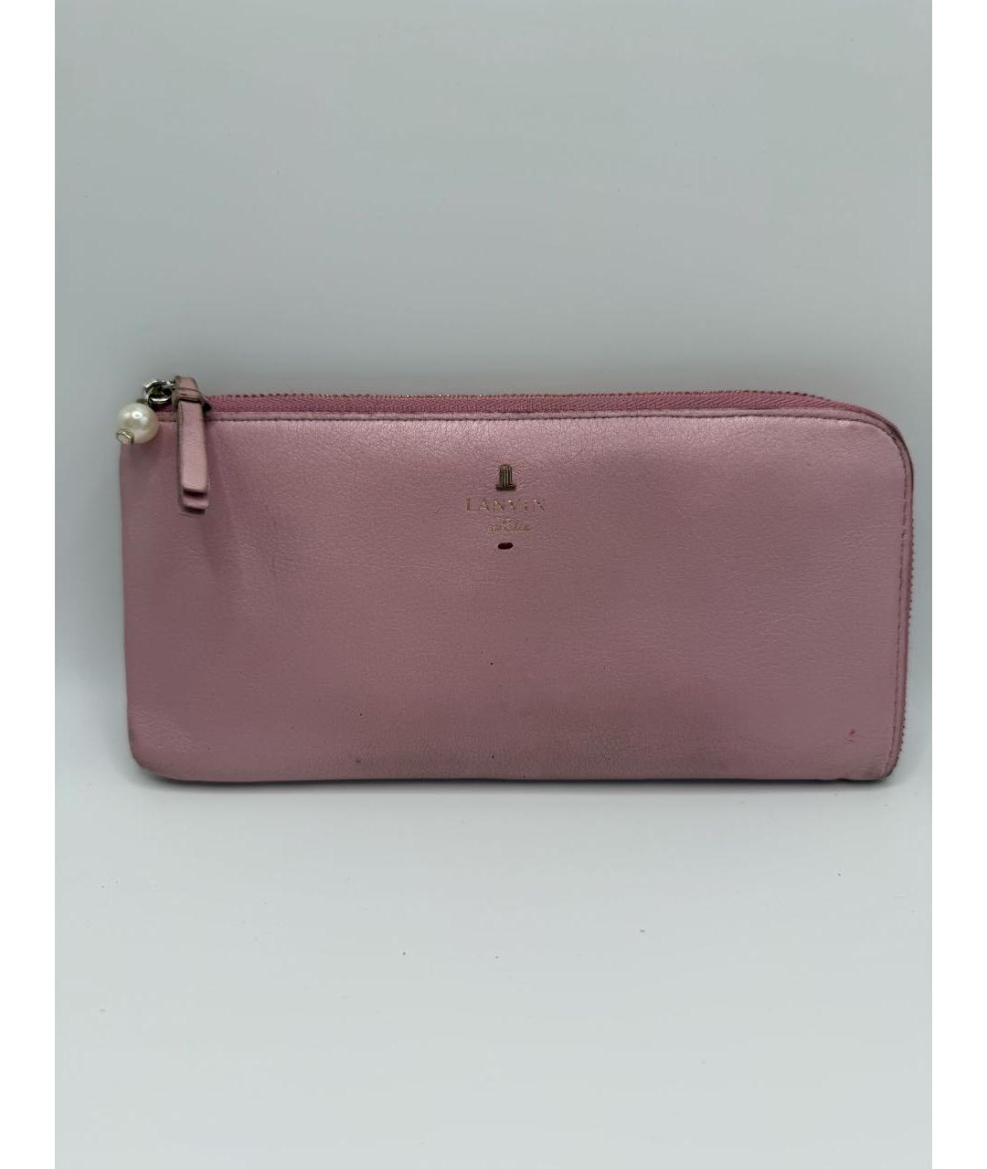 LANVIN Коралловый кожаный кошелек, фото 5