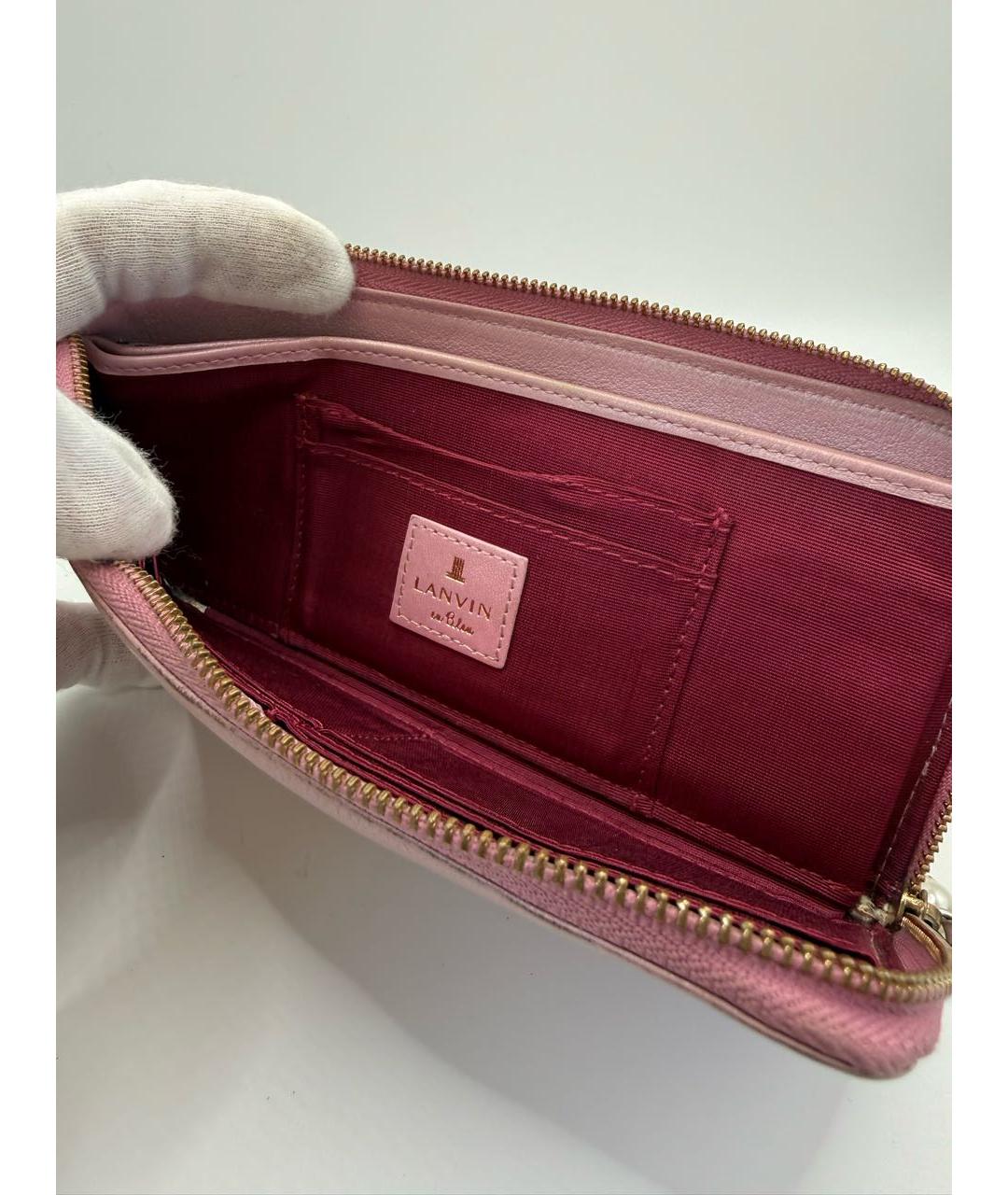 LANVIN Коралловый кожаный кошелек, фото 4