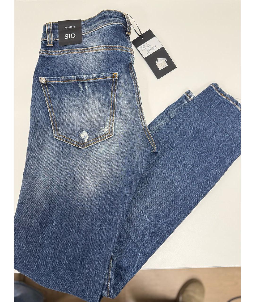 JOHN RICHMOND Синие хлопковые джинсы слим, фото 4