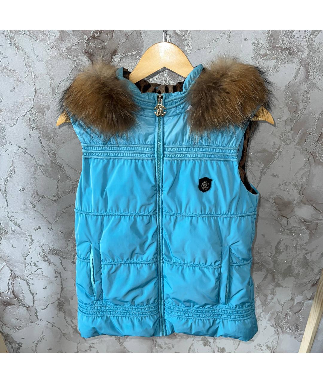 ROBERTO CAVALLI Голубой полиамидовый жилет, фото 8