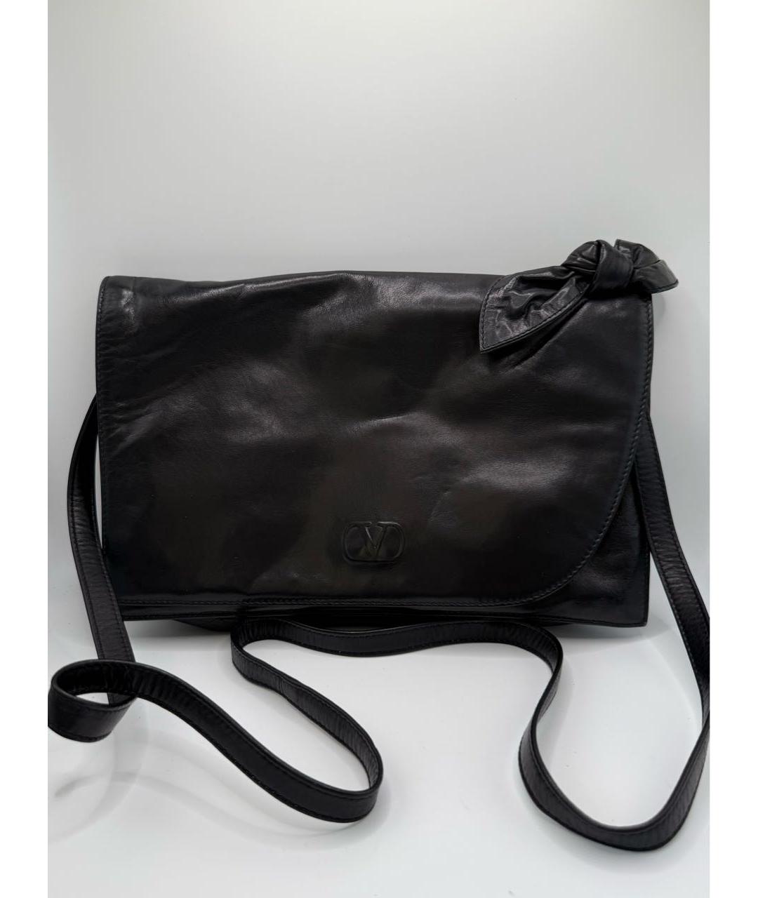 VALENTINO Черная кожаная сумка через плечо, фото 7