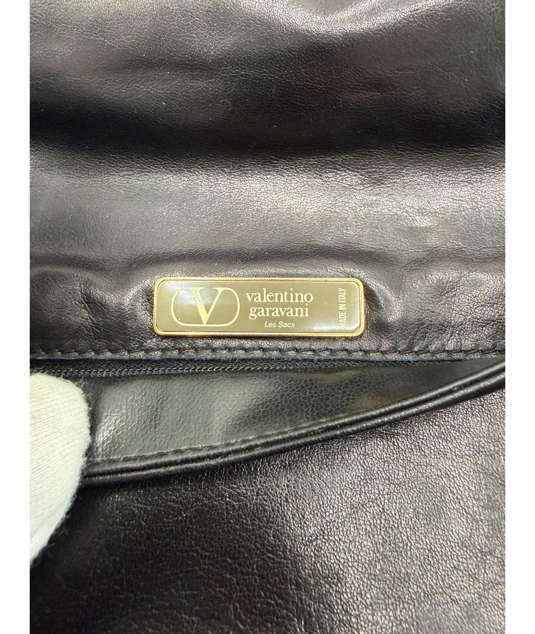 VALENTINO Черная кожаная сумка через плечо, фото 6