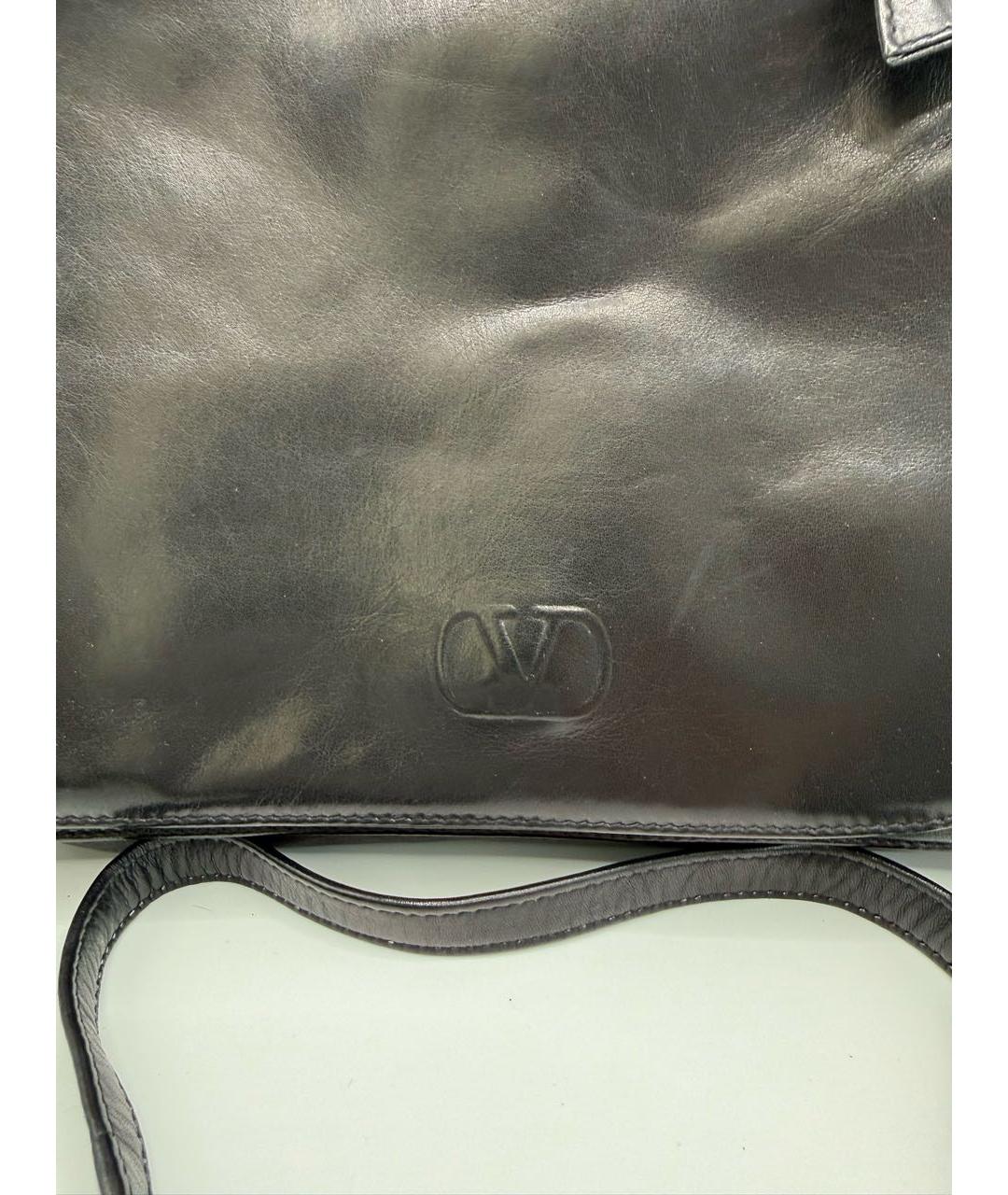 VALENTINO Черная кожаная сумка через плечо, фото 2