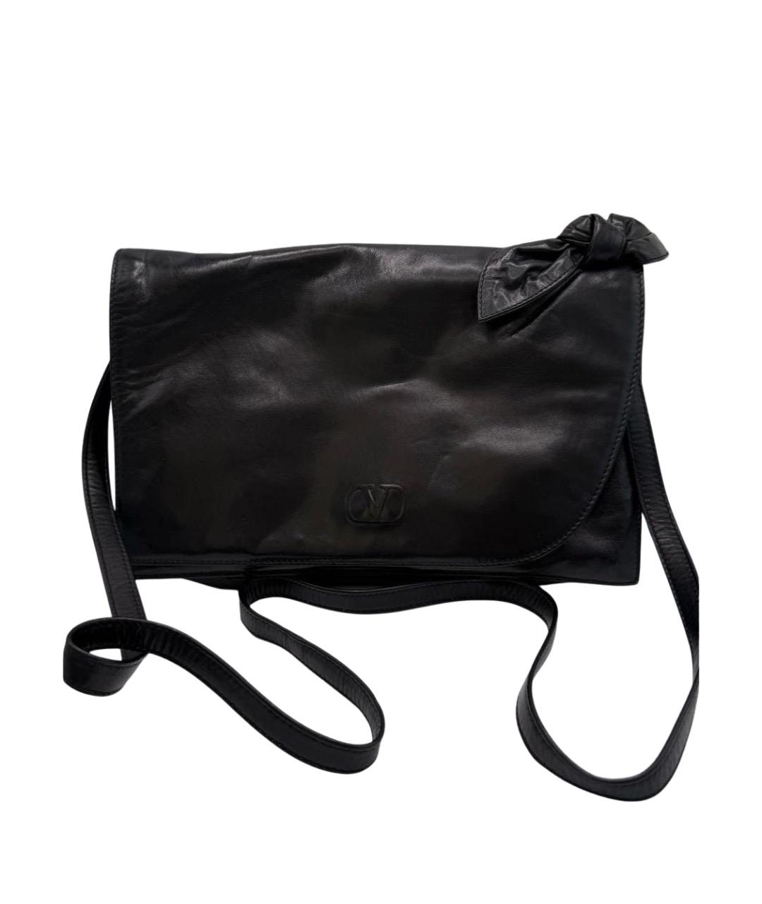VALENTINO Черная кожаная сумка через плечо, фото 1