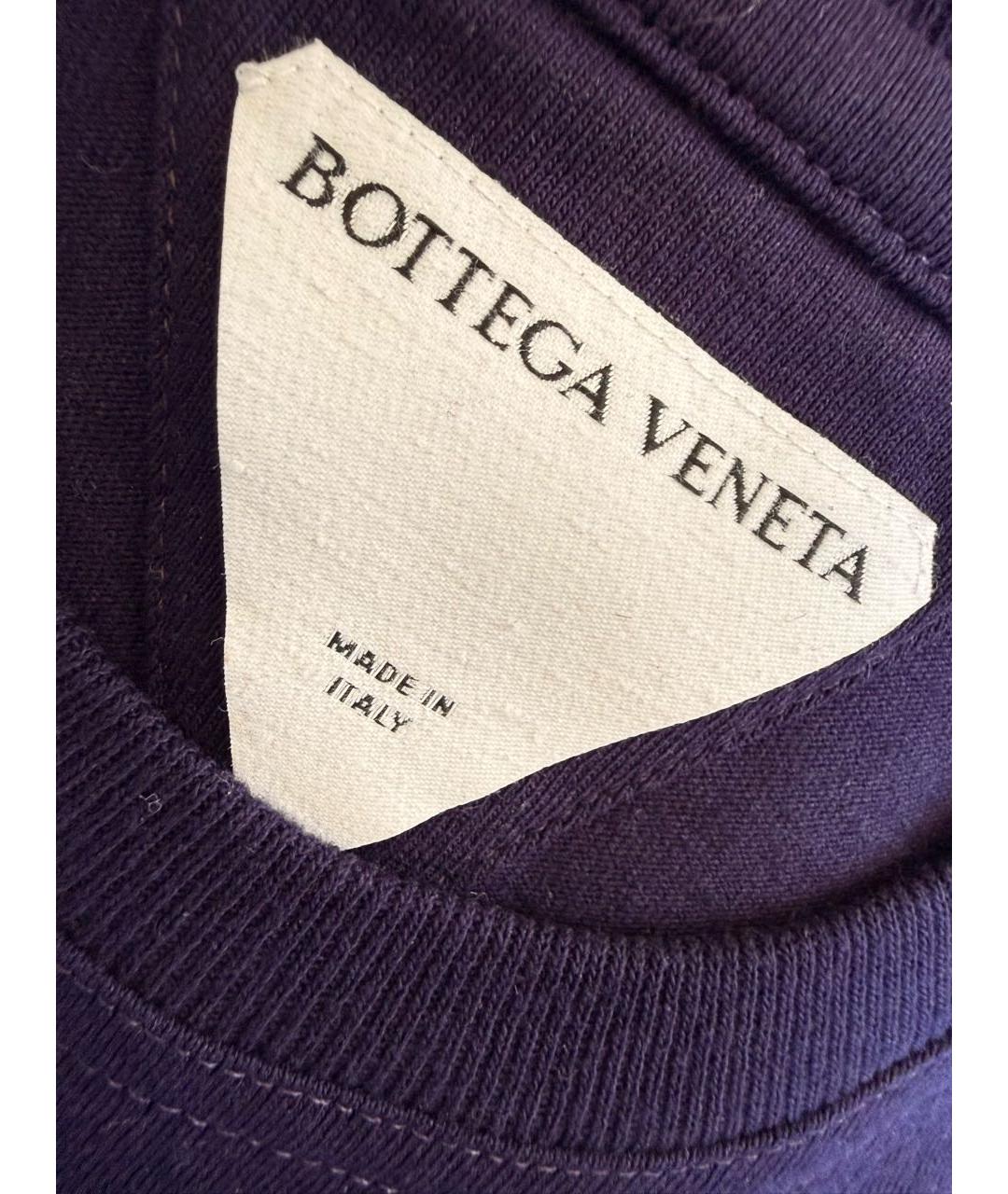 BOTTEGA VENETA Темно-синяя хлопковая футболка, фото 3