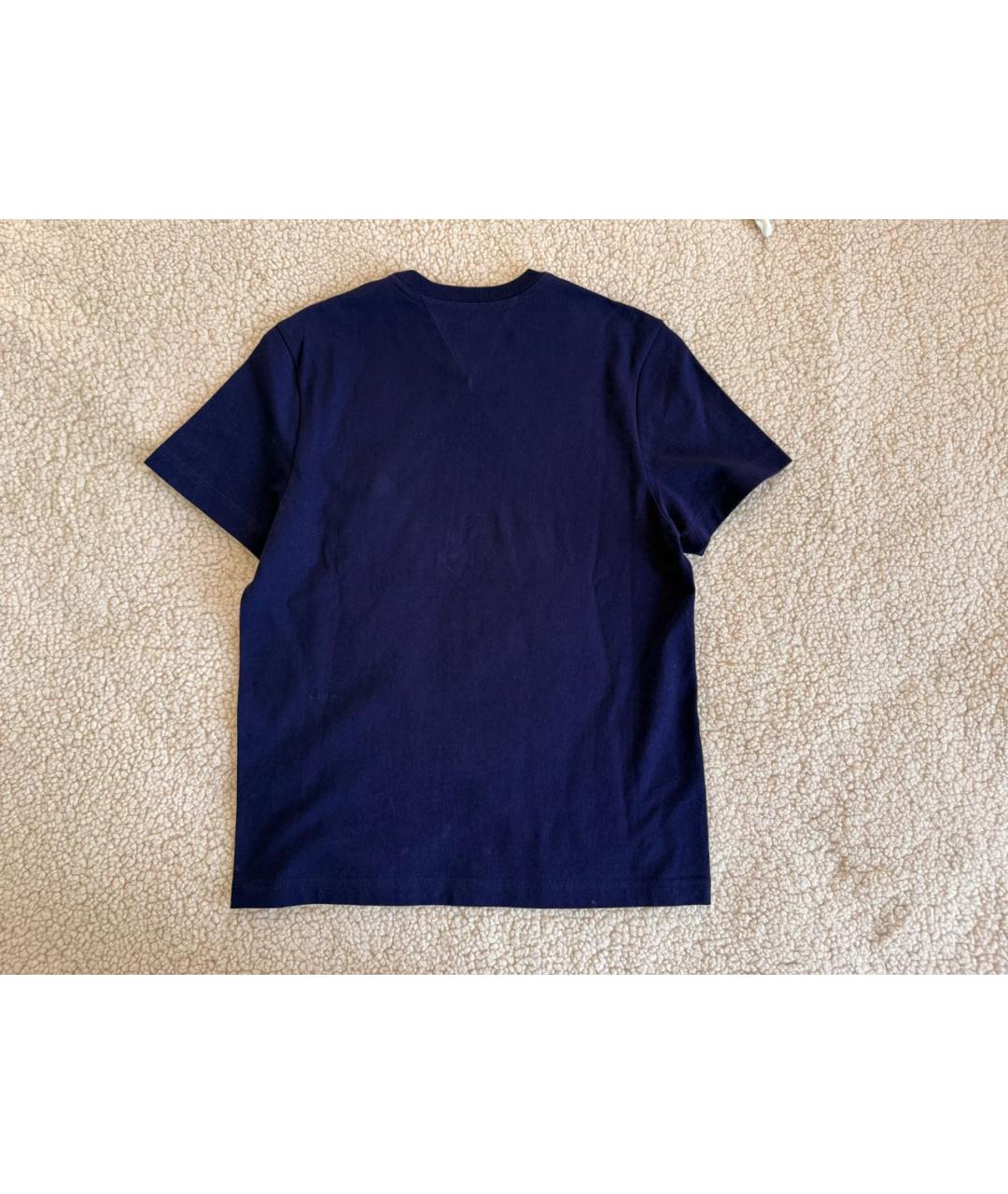 BOTTEGA VENETA Темно-синяя хлопковая футболка, фото 7