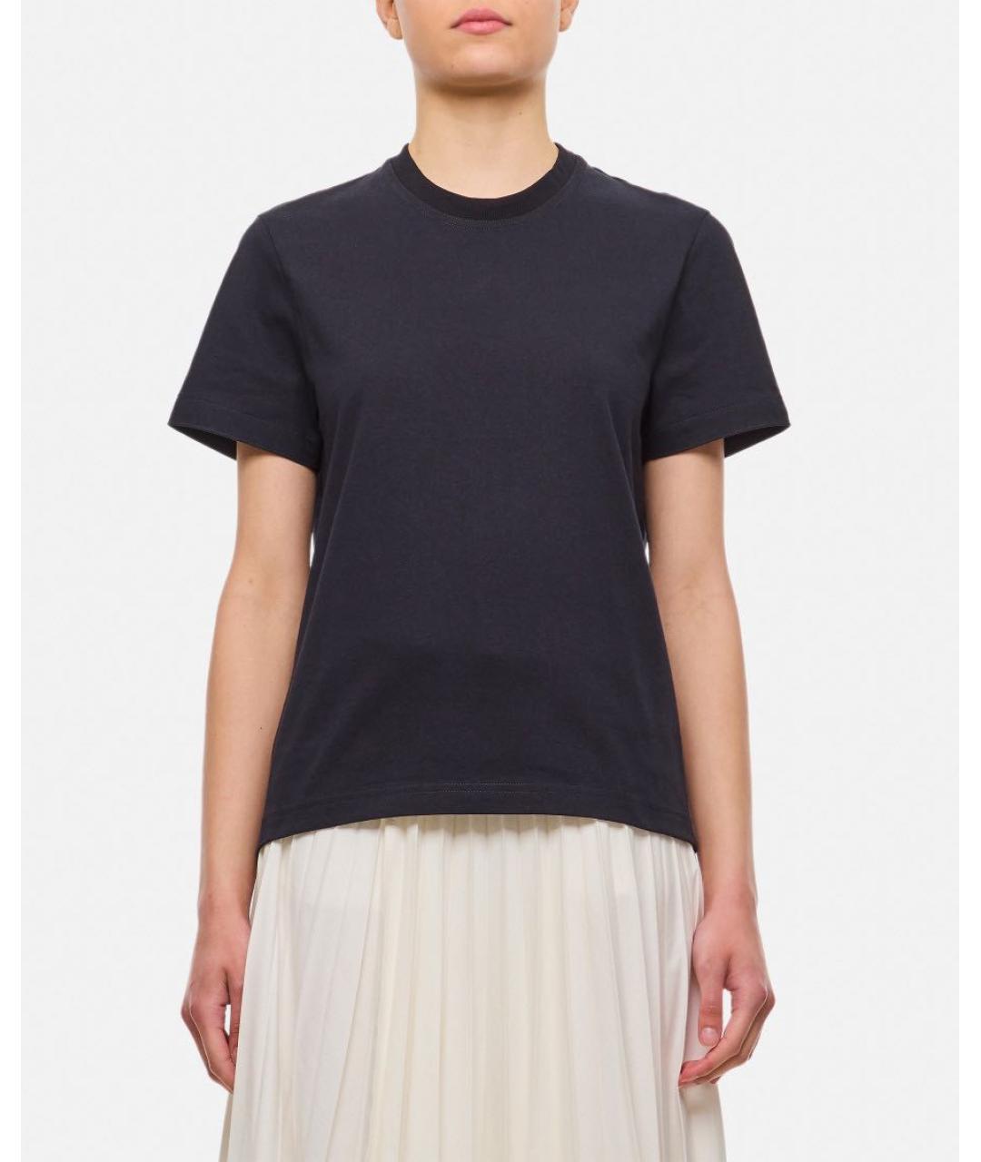 BOTTEGA VENETA Темно-синяя хлопковая футболка, фото 8