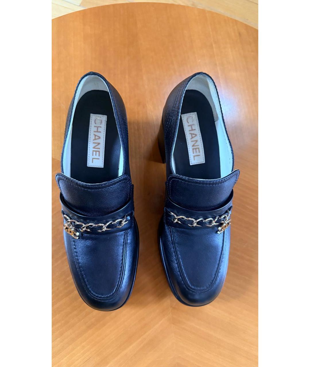CHANEL Черные кожаные лоферы, фото 2