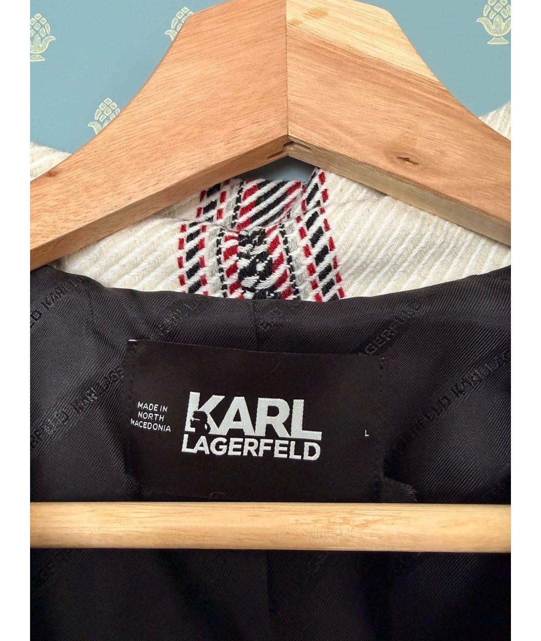 KARL LAGERFELD Белое шерстяное пальто, фото 7