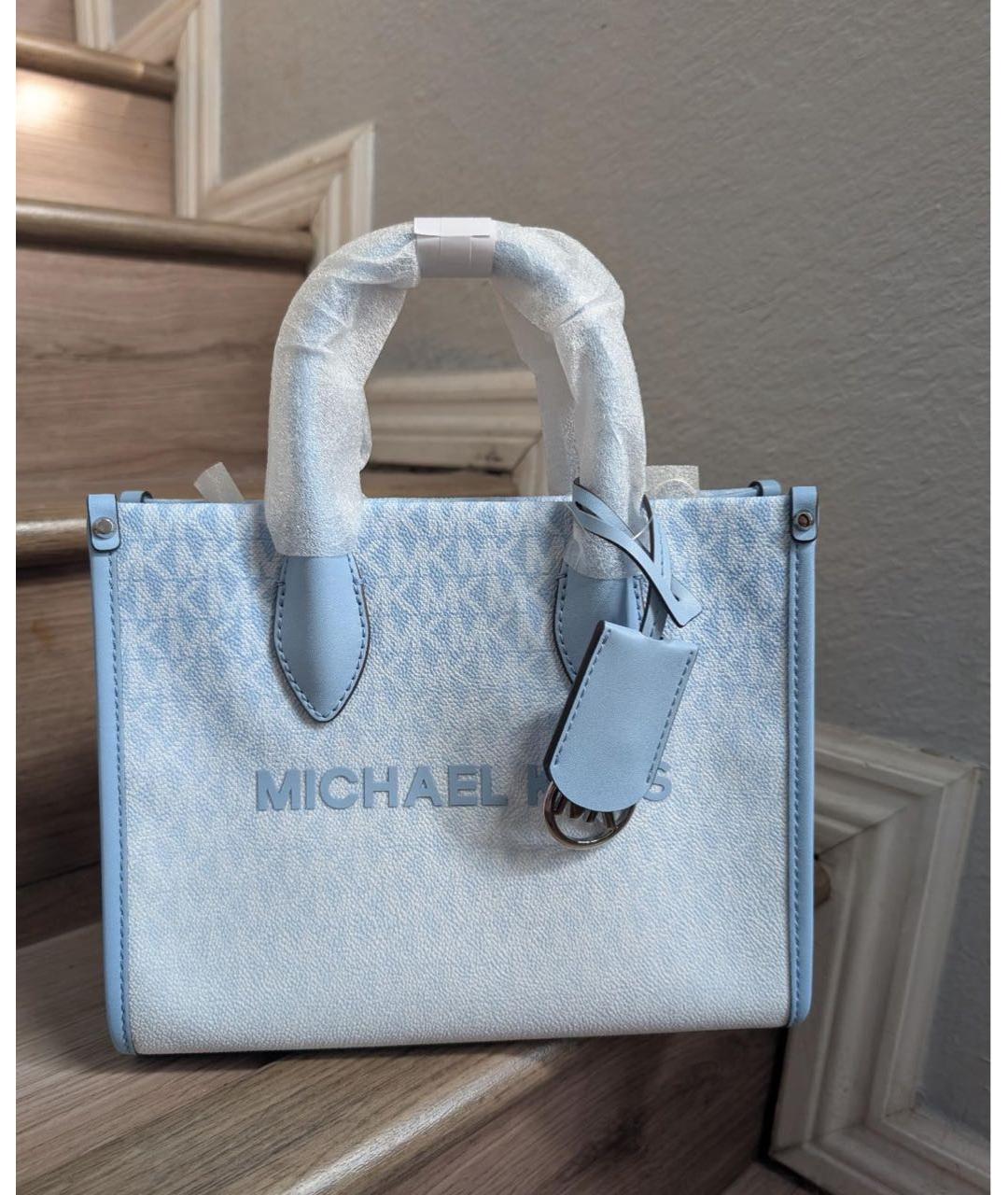 MICHAEL KORS Голубая сумка тоут, фото 4