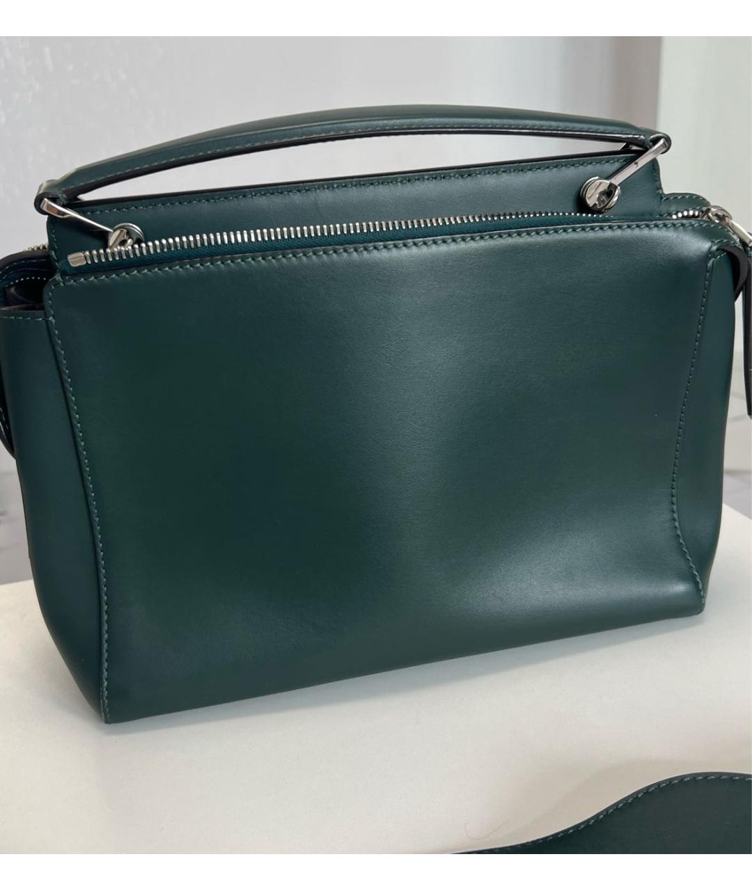 FENDI Зеленая кожаная сумка с короткими ручками, фото 3