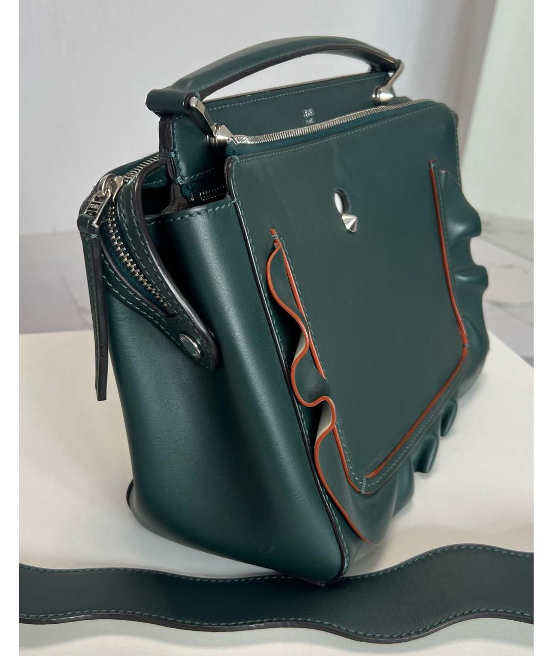 FENDI Зеленая кожаная сумка с короткими ручками, фото 2