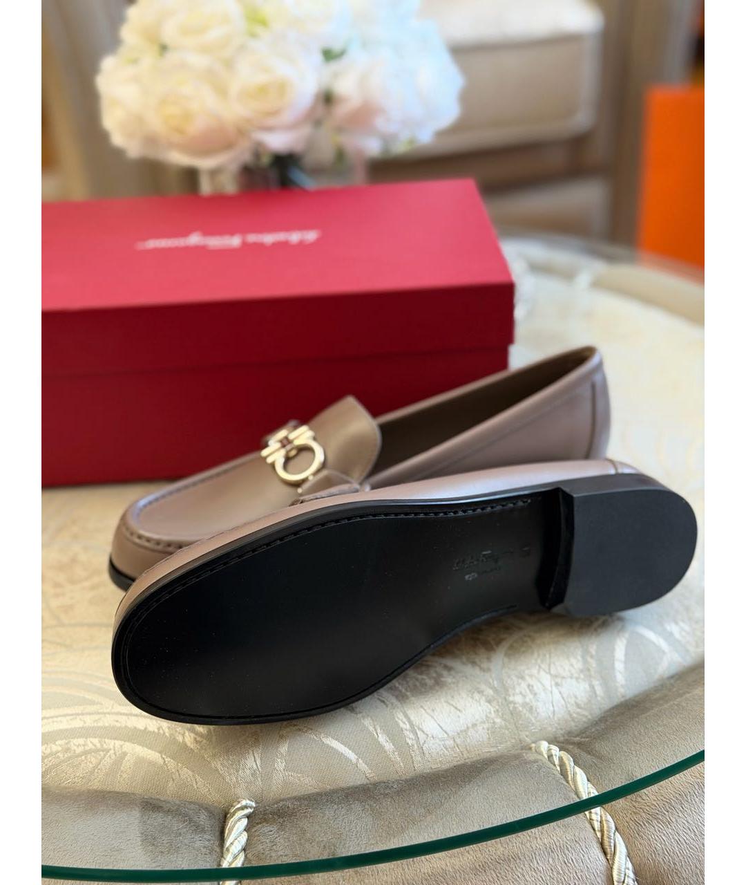 FERRAGAMO Коричневые кожаные лоферы, фото 3
