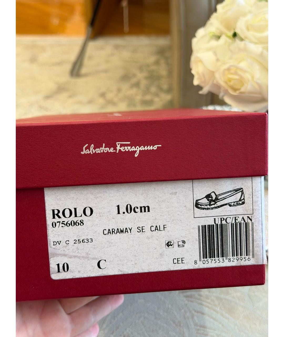 FERRAGAMO Коричневые кожаные лоферы, фото 5