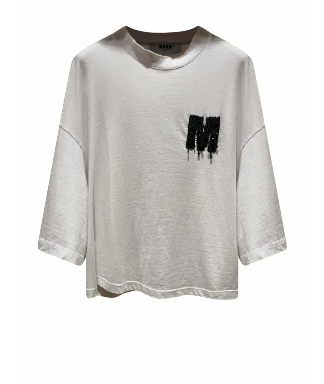 MSGM Белая хлопковая футболка, фото 1