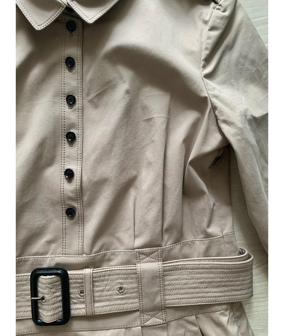 BURBERRY Коричневое хлопко-эластановое повседневное платье, фото 4