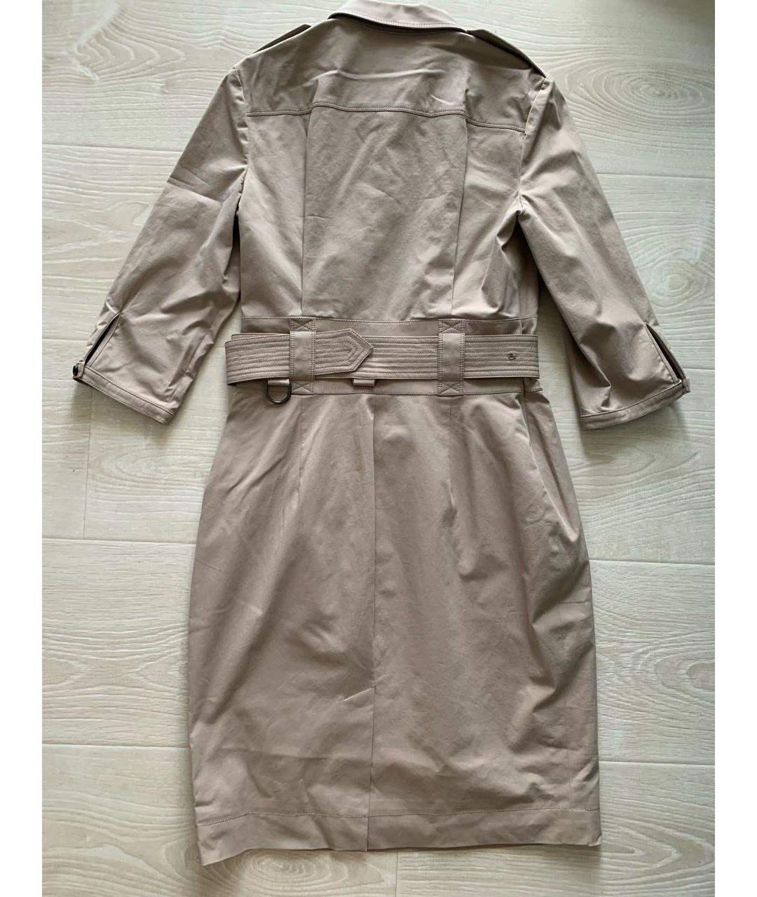 BURBERRY Коричневое хлопко-эластановое повседневное платье, фото 2