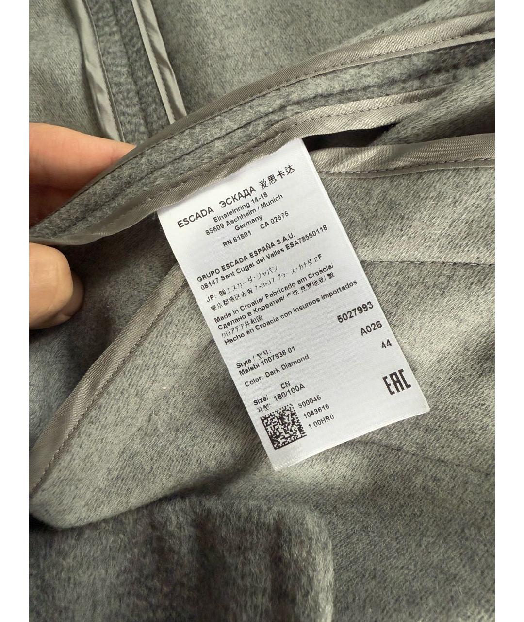 ESCADA Серое шерстяное пальто, фото 4