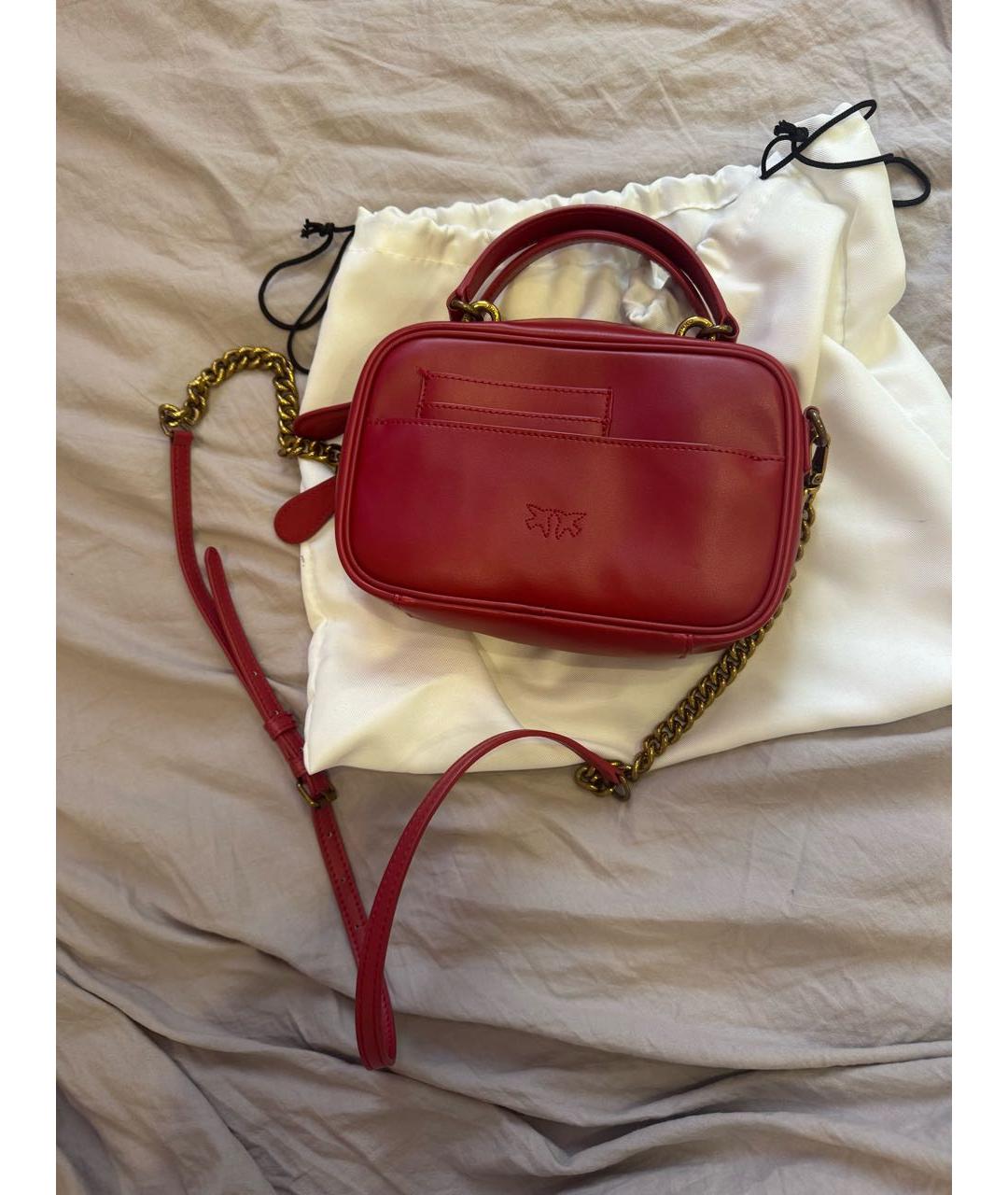 PINKO Красная кожаная сумка через плечо, фото 2