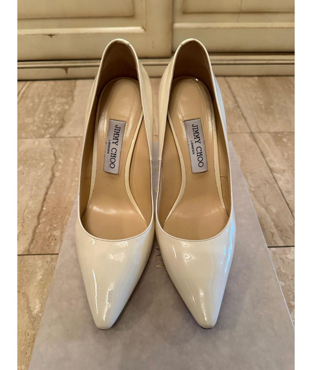 JIMMY CHOO Белые кожаные туфли, фото 3