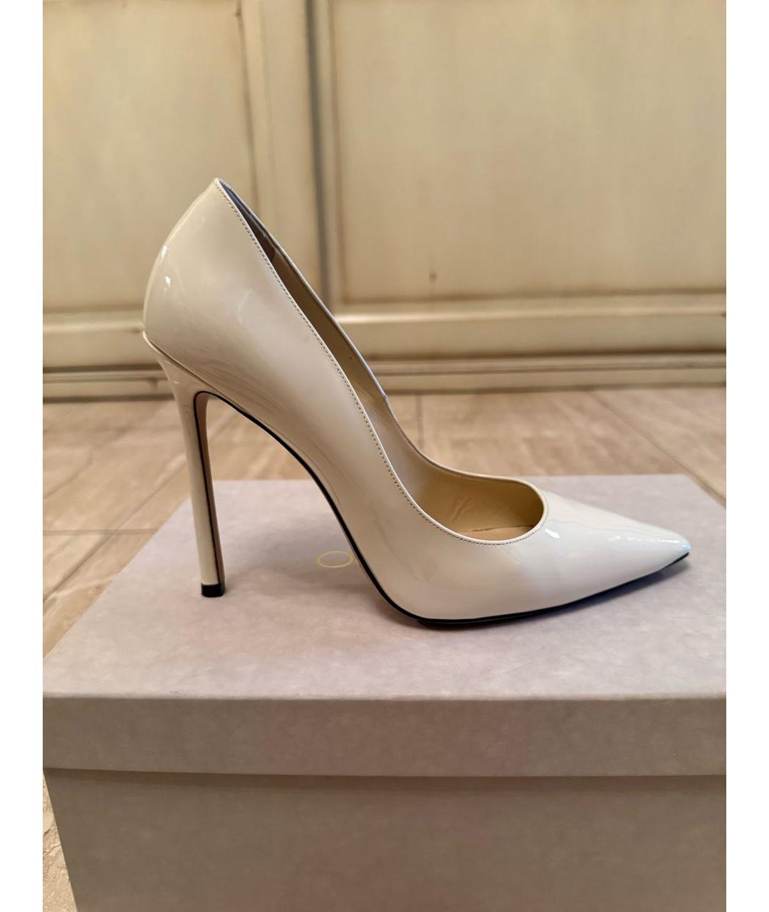 JIMMY CHOO Белые кожаные туфли, фото 6