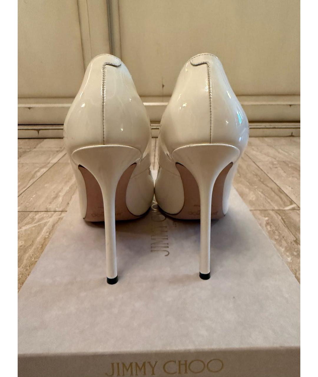 JIMMY CHOO Белые кожаные туфли, фото 4