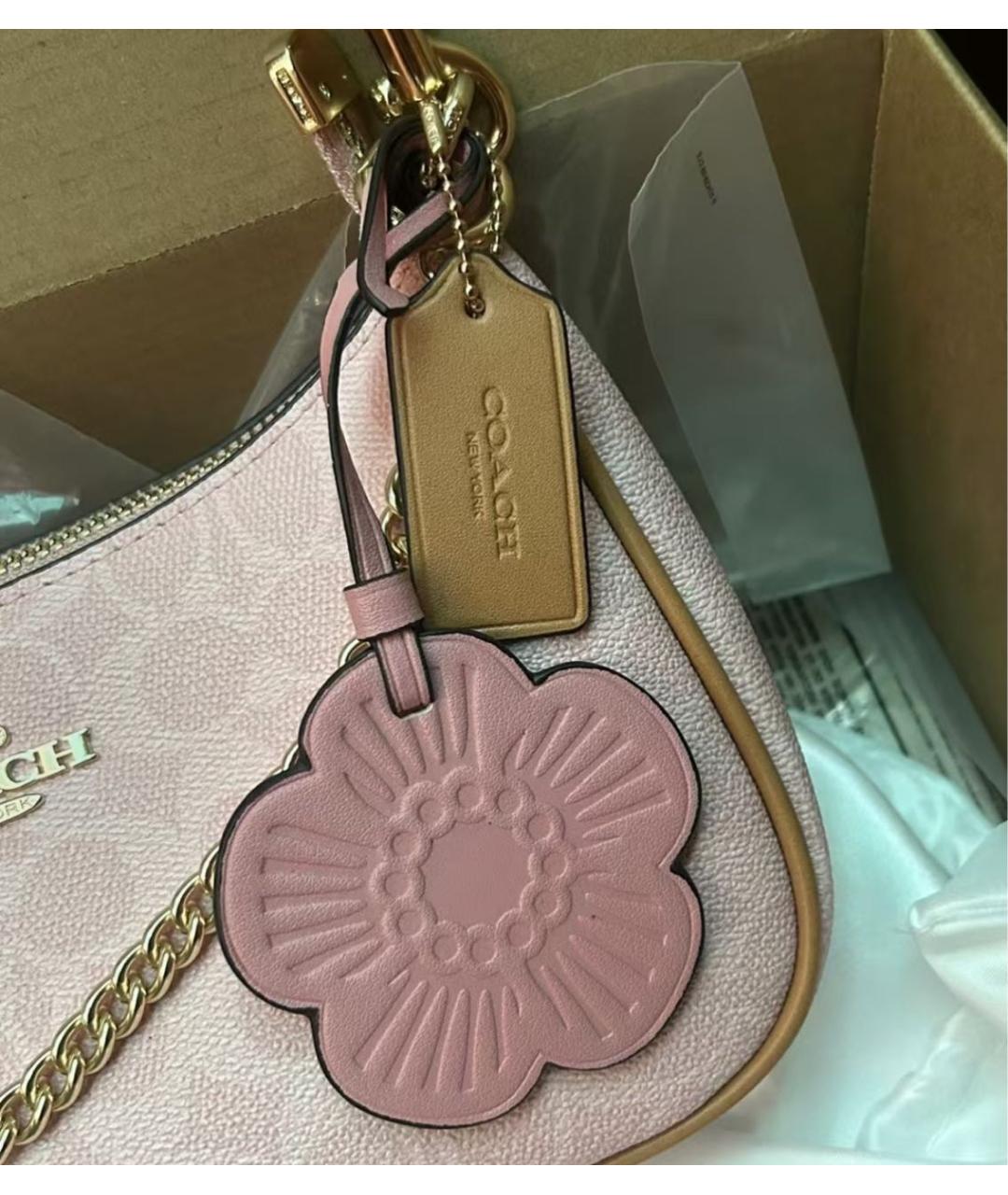 COACH Розовая сумка через плечо, фото 4