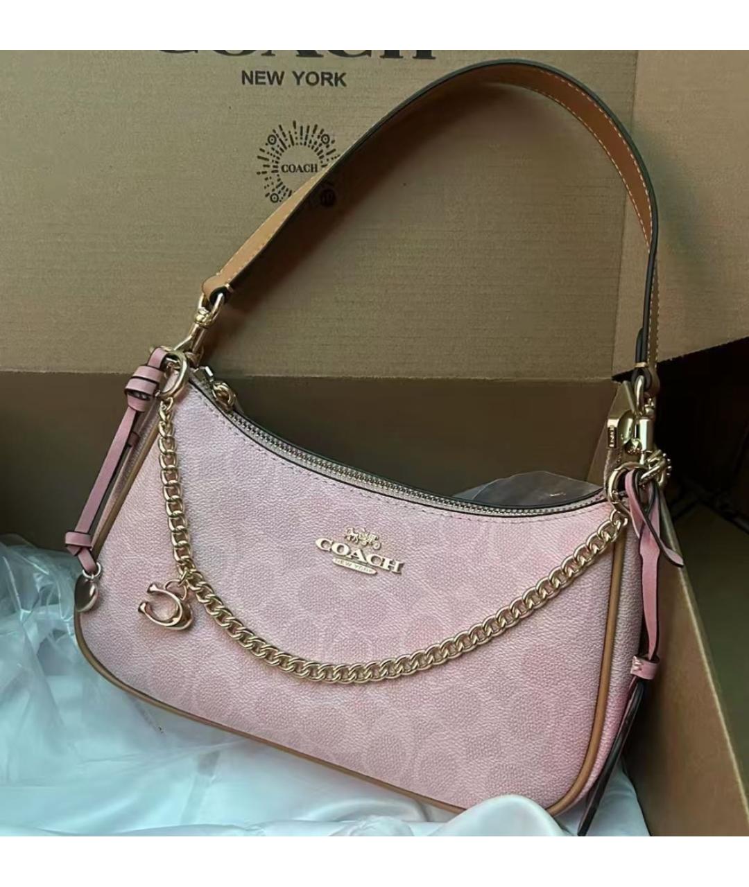 COACH Розовая сумка через плечо, фото 3