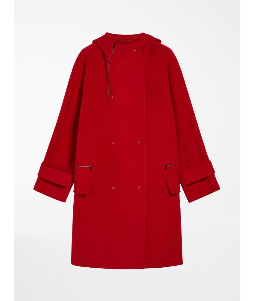 MAX MARA Бордовое шерстяное пальто, фото 3