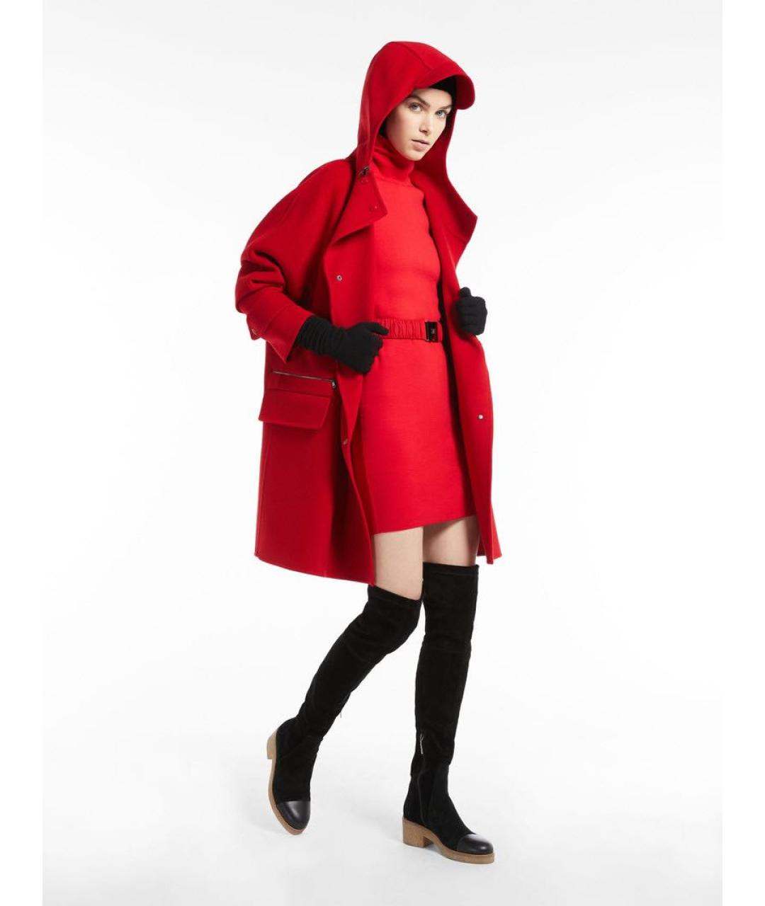 MAX MARA Бордовое шерстяное пальто, фото 7