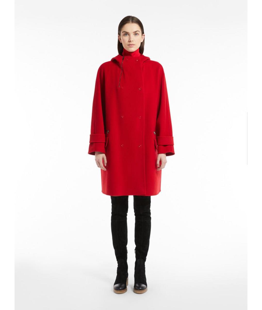 MAX MARA Бордовое шерстяное пальто, фото 6