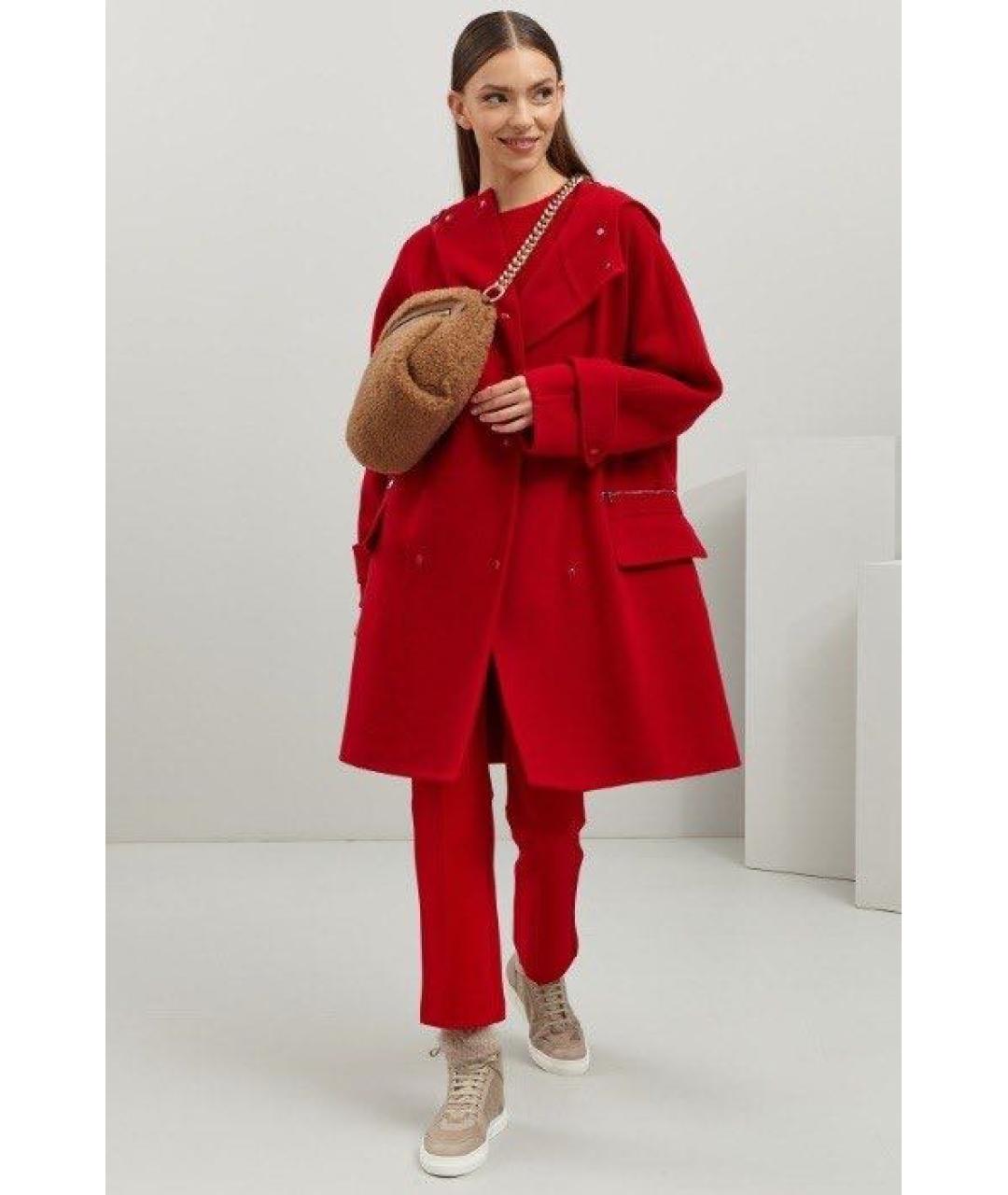 MAX MARA Бордовое шерстяное пальто, фото 4