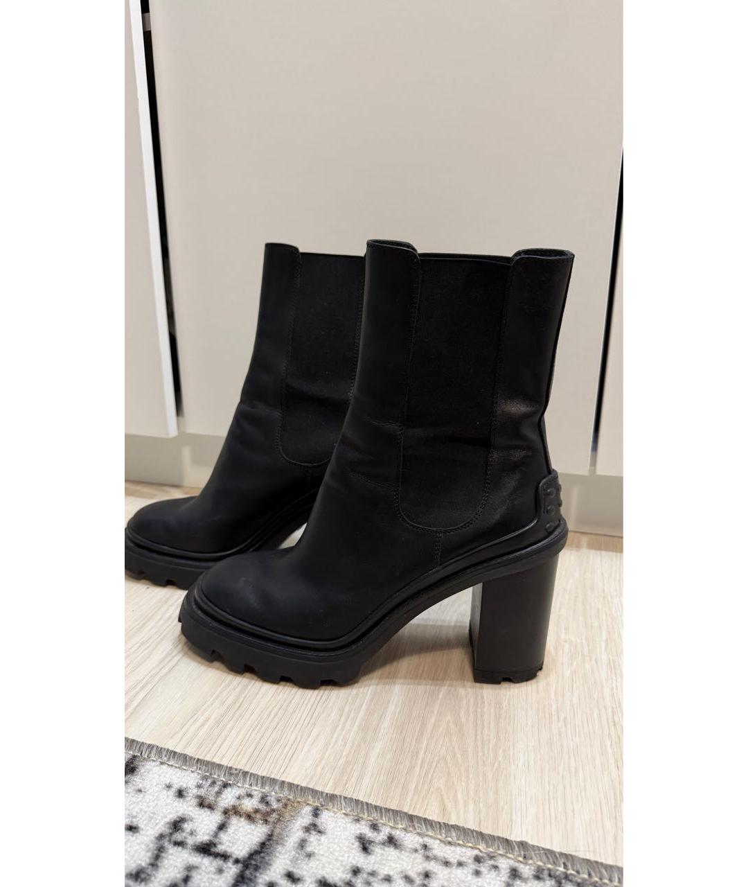 TOD'S Черные кожаные ботильоны, фото 5