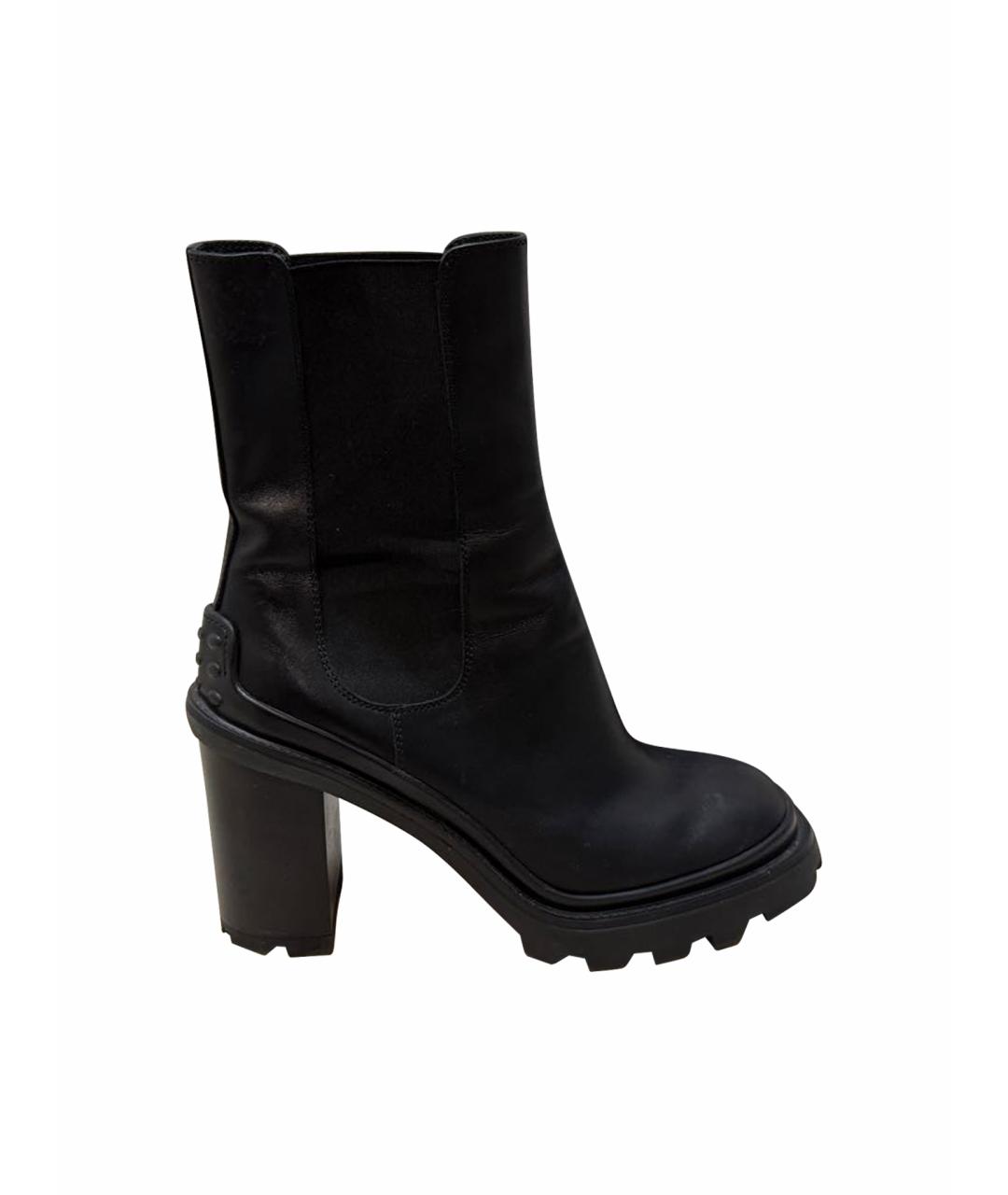 TOD'S Черные кожаные ботильоны, фото 1