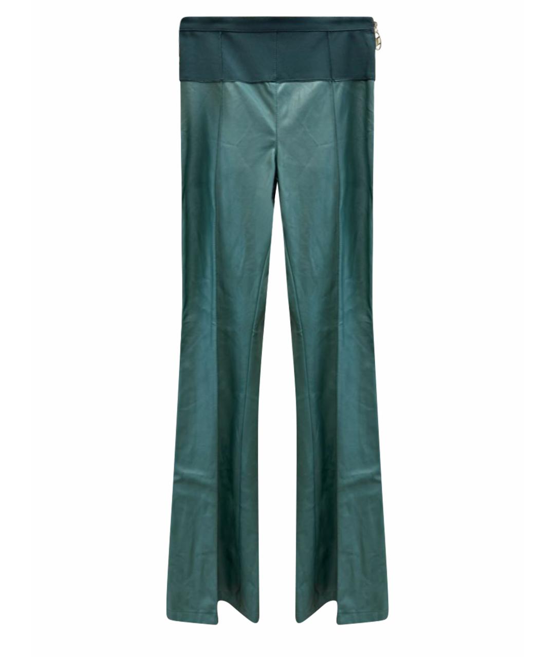 ELISABETTA FRANCHI Зеленые полиэстеровые брюки узкие, фото 1