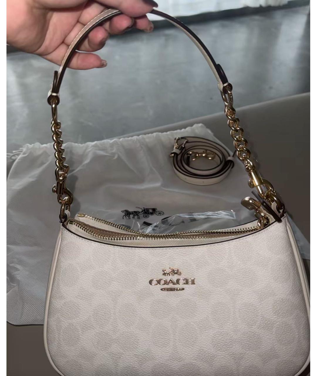 COACH Белая сумка через плечо, фото 4
