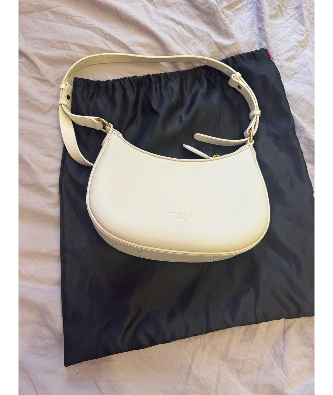 PINKO Бежевая кожаная сумка через плечо, фото 2