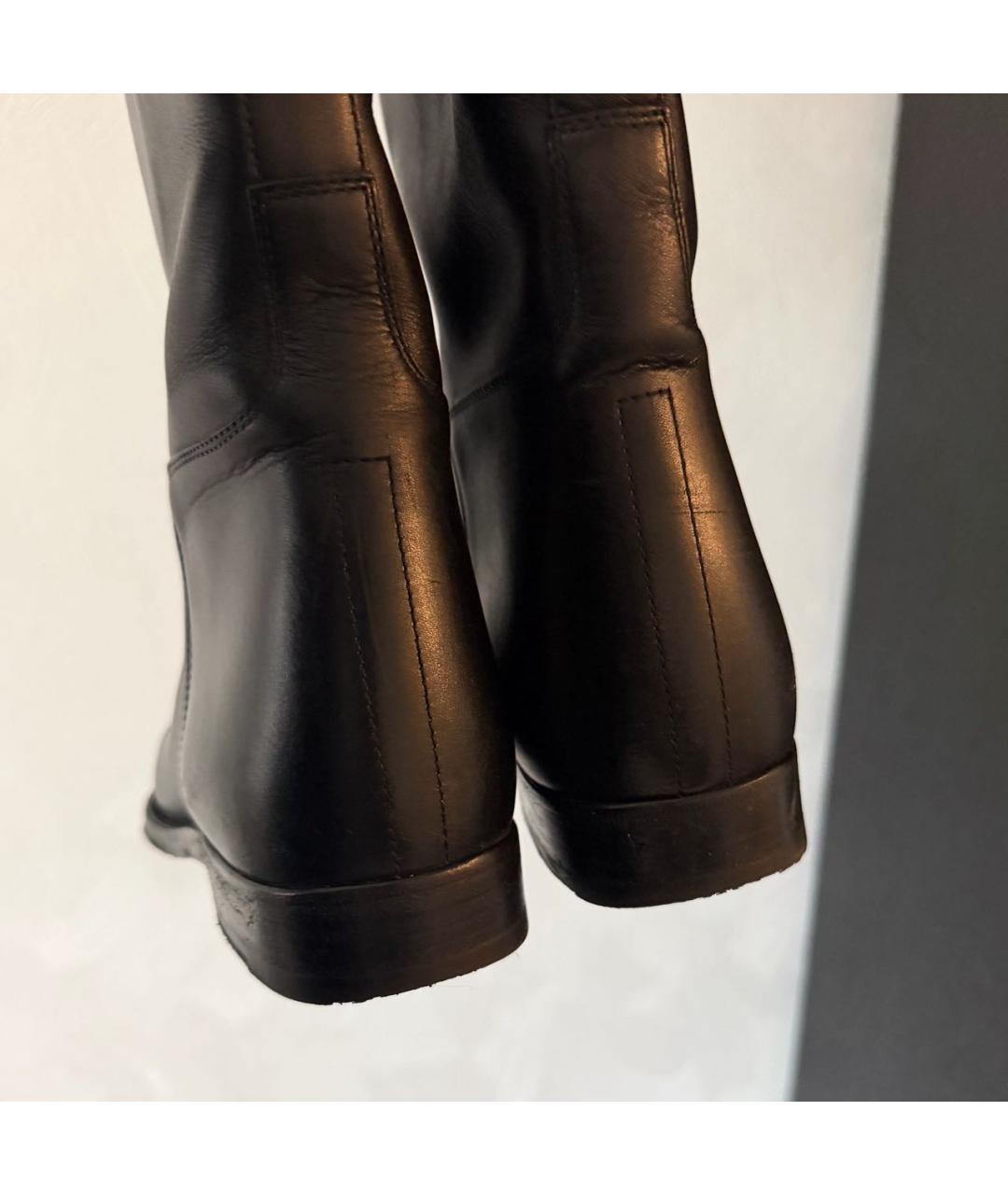 HERMES Черные кожаные сапоги, фото 4
