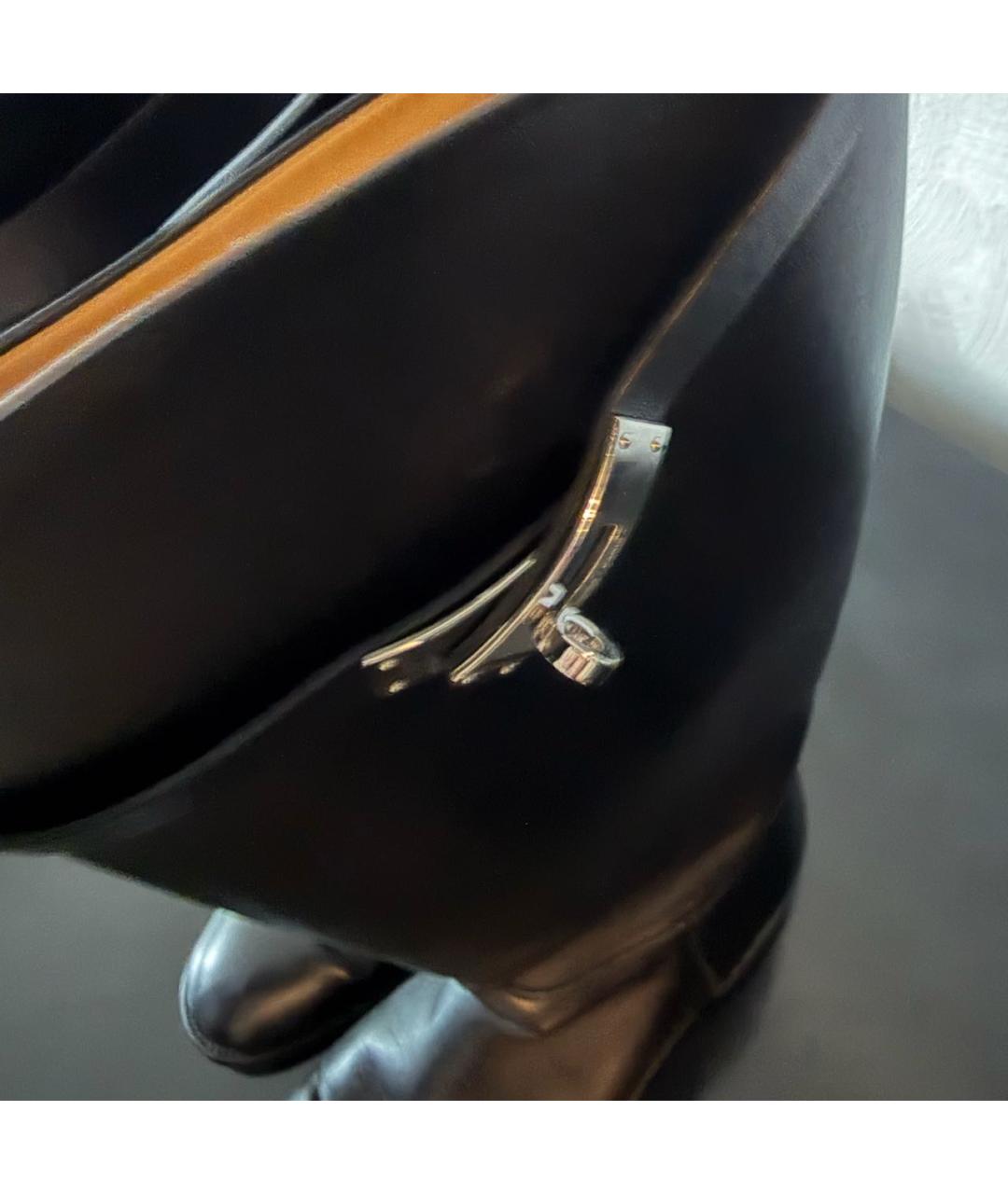 HERMES Черные кожаные сапоги, фото 7