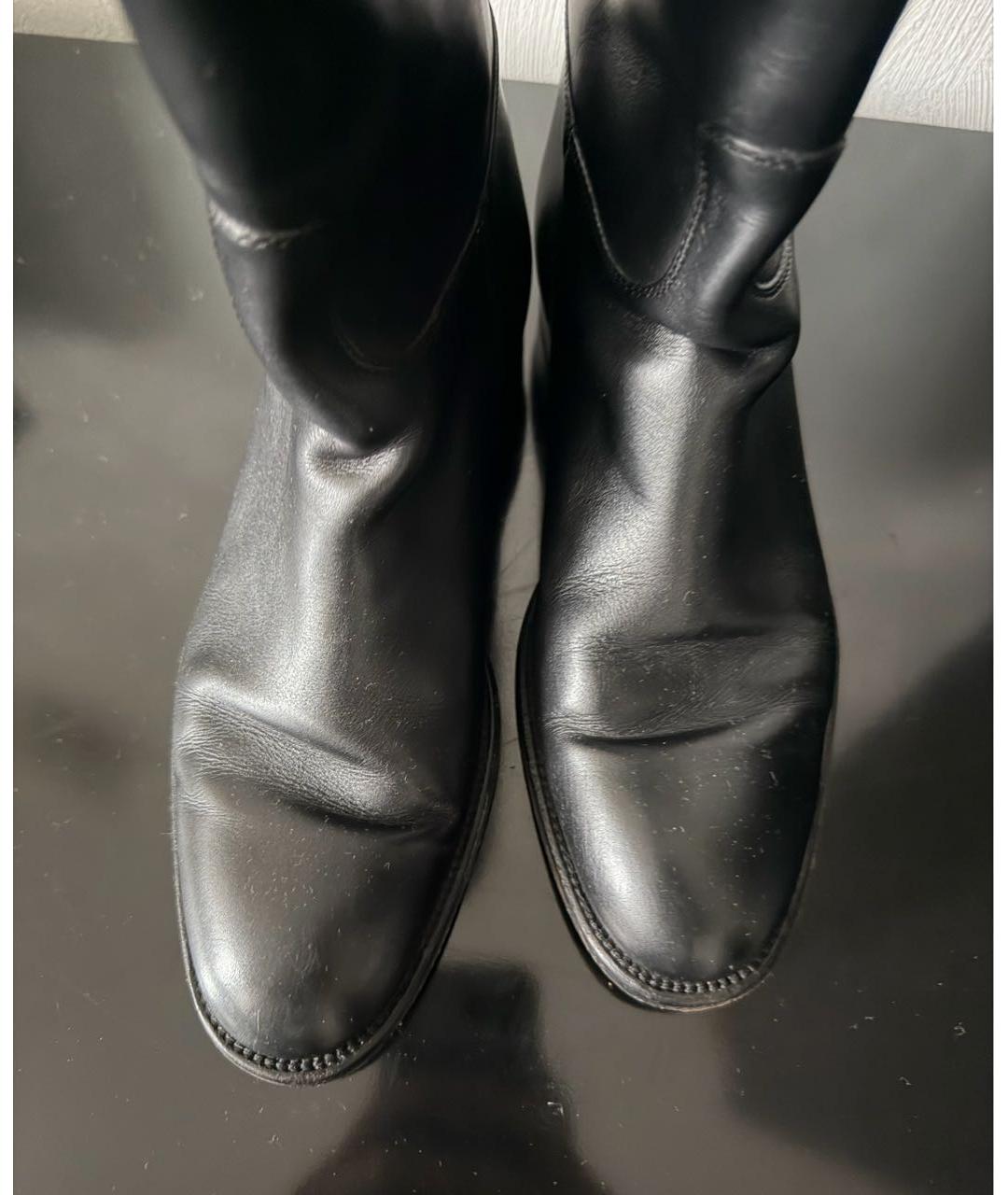 HERMES Черные кожаные сапоги, фото 3