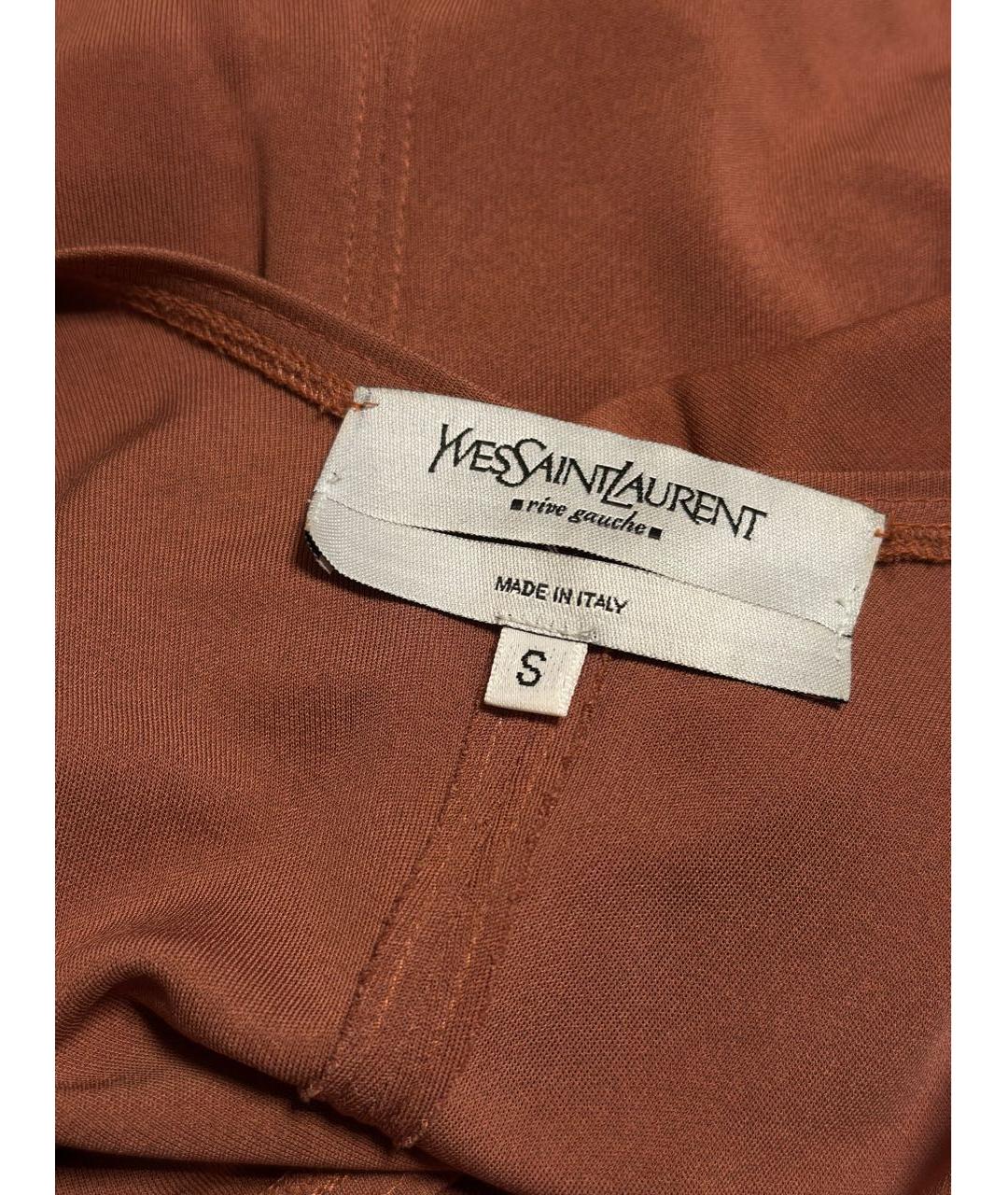 SAINT LAURENT Коричневый вискозный сарафан, фото 2