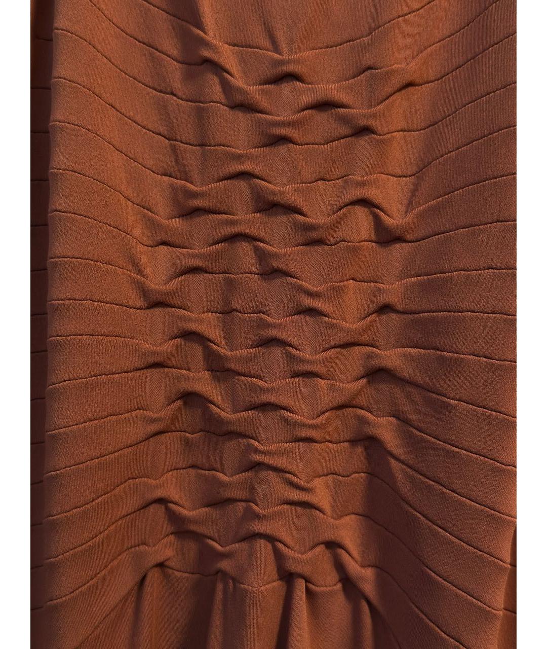 SAINT LAURENT Коричневый вискозный сарафан, фото 4