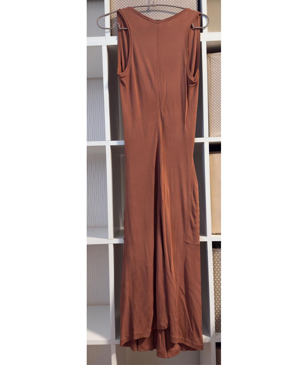 SAINT LAURENT Коричневый вискозный сарафан, фото 5